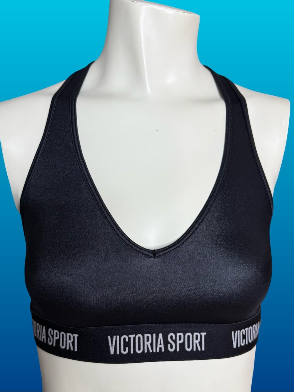 Victoria Sport Black Fishnet Mesh Racerback Sports Bra Size S